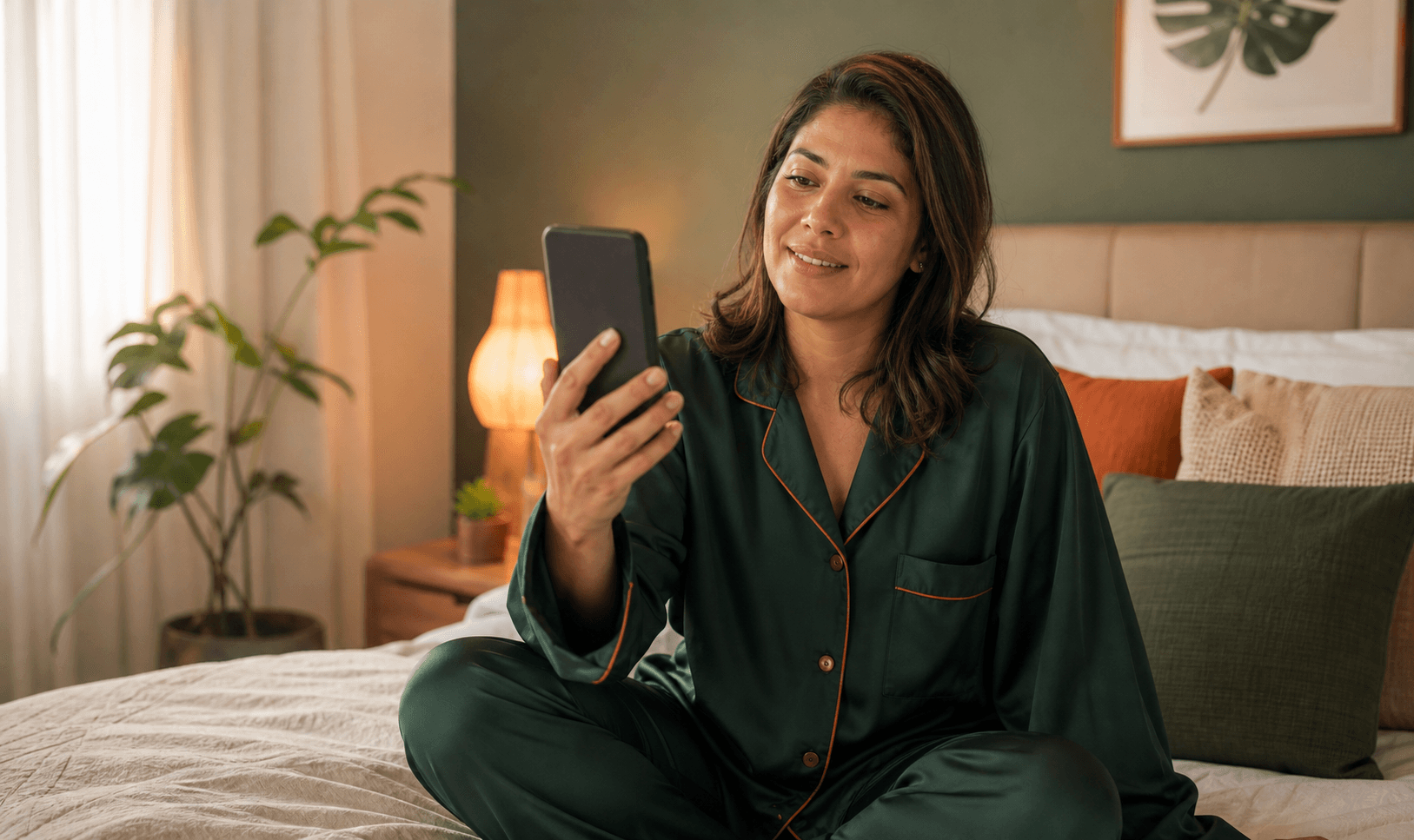 Cliente recebendo orientação pelo celular em seu quarto